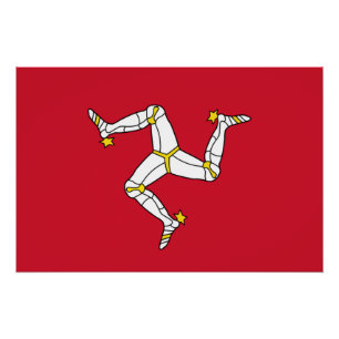 Patriotic poster with Isle of Man Flag, UK