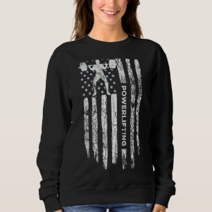 Patriotic Power Lifter Gym  American Flag Powerlif Sweatshirt