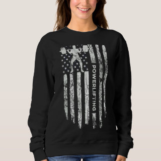 Patriotic Power Lifter Gym  American Flag Powerlif Sweatshirt
