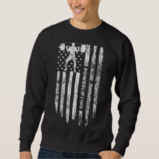 Patriotic Power Lifter Gym  American Flag Powerlif Sweatshirt