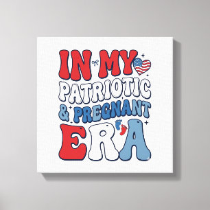Patriotic Pregnant Era Vintage Pregnancy Shirt_1 Canvas Print