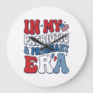 Patriotic Pregnant Era Vintage Pregnancy Shirt_1 Large Clock