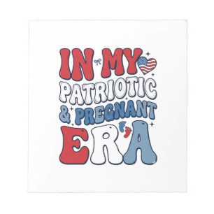 Patriotic Pregnant Era Vintage Pregnancy Shirt_1 Notepad