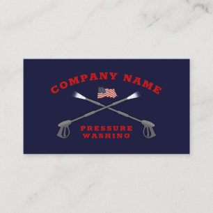 Patriotic Pressure Washing Power Wash Company Business Card