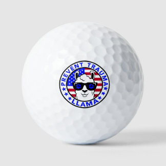 Patriotic Prevent Trauma Llama  Golf Balls