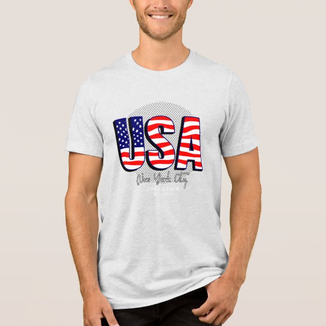 Patriotic Pride: USA Core Denim Tri-Blend Shirt (Front)