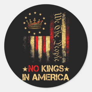 Patriotic Pro-Democracy Protest June 14 Kings in Classic Round Sticker