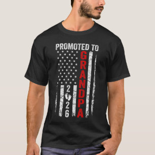 Patriotic Promoted To Grandpa 2026 First Time New T-Shirt