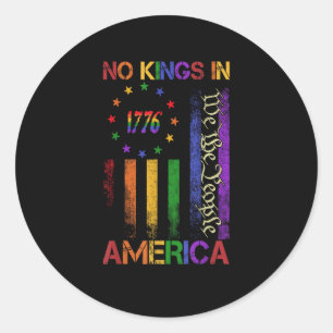 Patriotic Protest No Kings In America Classic Round Sticker
