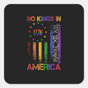 Patriotic Protest No Kings In America Square Sticker