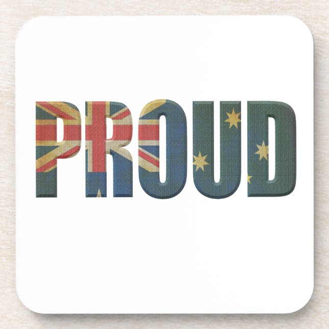 Patriotic Proud Australian Coaster (Front)