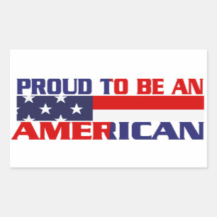 Patriotic Proud to Be an American Rectangular Sticker