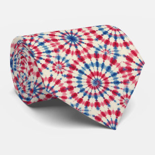 Patriotic Psychedelic Tie-Dye Pattern Tie