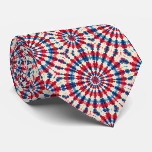 Patriotic Psychedelic Tie-Dye Pattern Tie