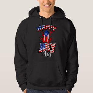 Patriotic Puerto Rico Flag Frog Puero Rican 4th Of Hoodie