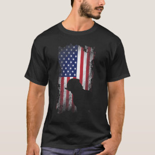 Patriotic Pug American Flag Cool Dog T-Shirt