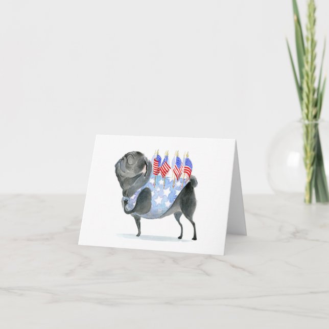 Patriotic Pug Card (Front)