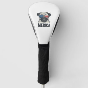 Patriotic Pug Merica Vintage Engraving Shirt Desig Golf Head Cover
