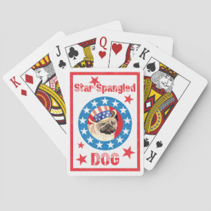 Patriotic Pug Playing Cards