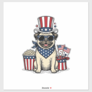 Patriotic Pug Vintage Engraving Dog Shirt Design_1