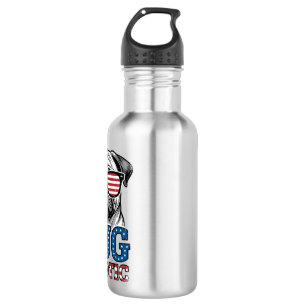 Patriotic Pug Vintage Engraving Shirt Design_1 532 Ml Water Bottle