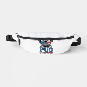 Patriotic Pug Vintage Engraving Shirt Design_1 Bum Bags