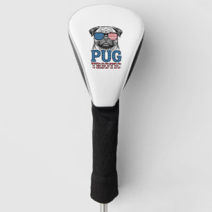 Patriotic Pug Vintage Engraving Shirt Design_1 Golf Head Cover