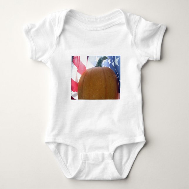 Patriotic Pumpkin Baby Bodysuit (Front)