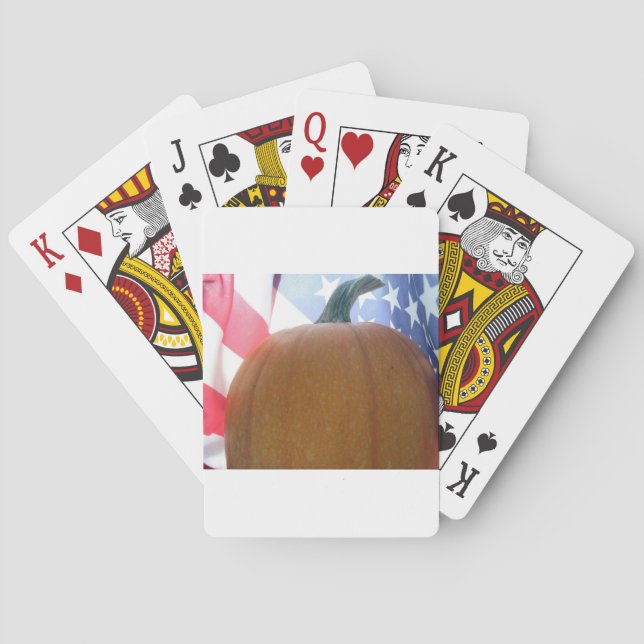 Patriotic Pumpkin Playing Cards (Back)
