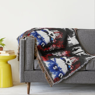 Patriotic Punisher (USA) Throw Blanket