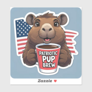 'Patriotic Pup Brew' Decals for Businesses