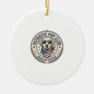 Patriotic Pup Club Patriotic Patriotic Pet Breed V Ceramic Tree Decoration