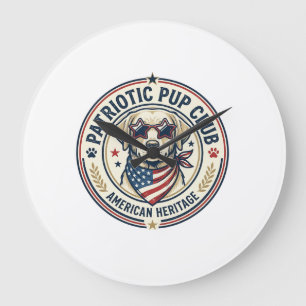 Patriotic Pup Club Patriotic Patriotic Pet Breed V Large Clock