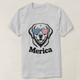 "Patriotic Pup in Shades – 4th of July Dog Pride!" T-Shirt