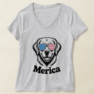 "Patriotic Pup in Shades – 4th of July Dog Pride!" T-Shirt