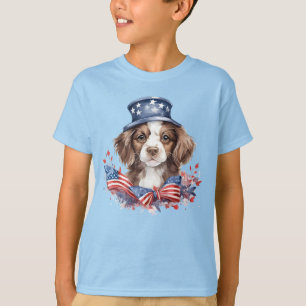 Patriotic Puppy 4th of July USA Independence Day T-Shirt
