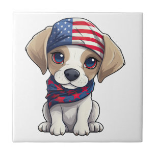 Patriotic Puppy - Style 14 Tile