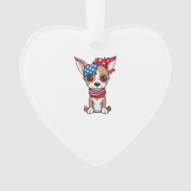 Patriotic Puppy - Style 4 Ornament (Front)