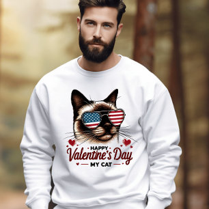Patriotic Purrfection: Valentine’s Day Cat  Sweatshirt