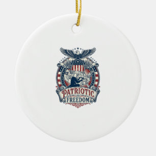 Patriotic Puzzle Lover Vector Graphic Tee Ceramic Tree Decoration