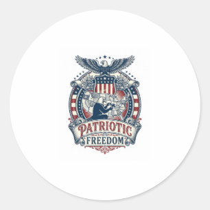 Patriotic Puzzle Lover Vector Graphic Tee Classic Round Sticker
