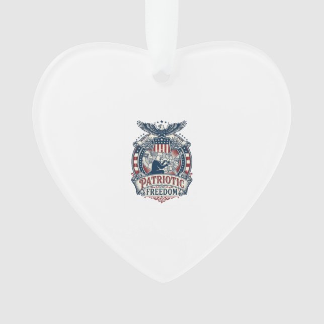 Patriotic Puzzle Lover Vector Graphic Tee Ornament (Front)