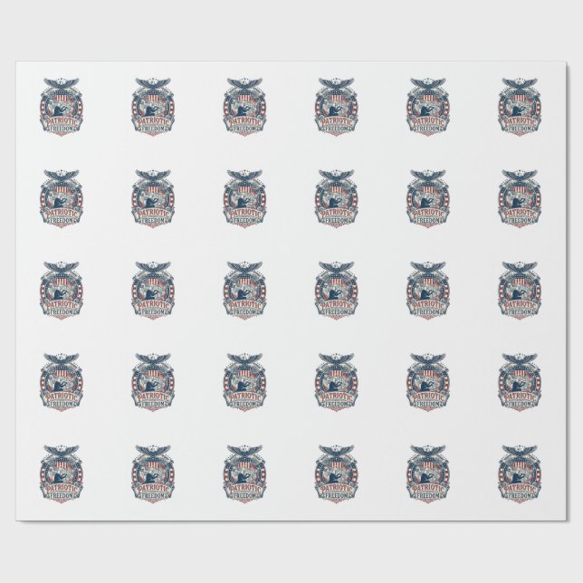 Patriotic Puzzle Lover Vector Graphic Tee Wrapping Paper (Flat)