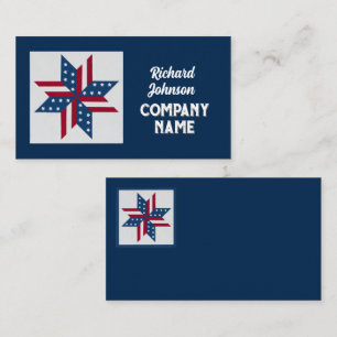 patriotic quilt block pattern Stars and Stripes  Business Card