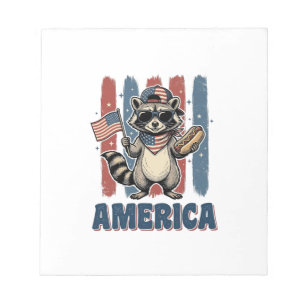 Patriotic Racoon America Vintage Shirt Design_1 Notepad