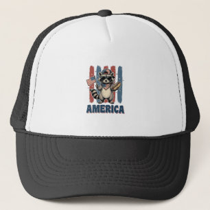 Patriotic Racoon America Vintage Shirt Design_1 Trucker Hat