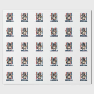 Patriotic Racoon America Vintage Shirt Design_1 Wrapping Paper