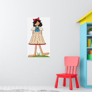 Patriotic Rag Doll Girl Americana Folk  Poster