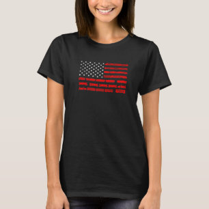 Patriotic Railway American Flag Locomotive Steam T T-Shirt