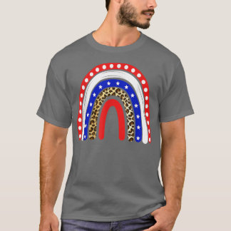 Patriotic Rainbow American Flag 4th of July Kids B T-Shirt